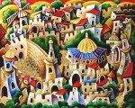 composition– Jerusalem– mixed technics oil on canvas 100x120cm.Original