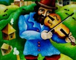 –The violinist–oil on canvas62x54cm. Original