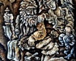 composition–Sacrifice of Avraam-oil on canvas 70x70cm