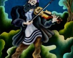 -The  violinist–   oil   on  canvas  50×40 cm. Original