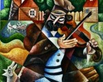 –The  violinist– oil on canvas 80x80cm. Original