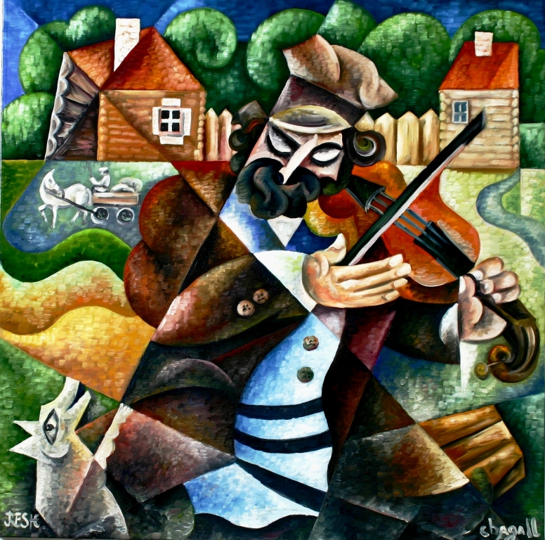 --The  violinist-- oil on canvas 80x80cm. Original $1600
