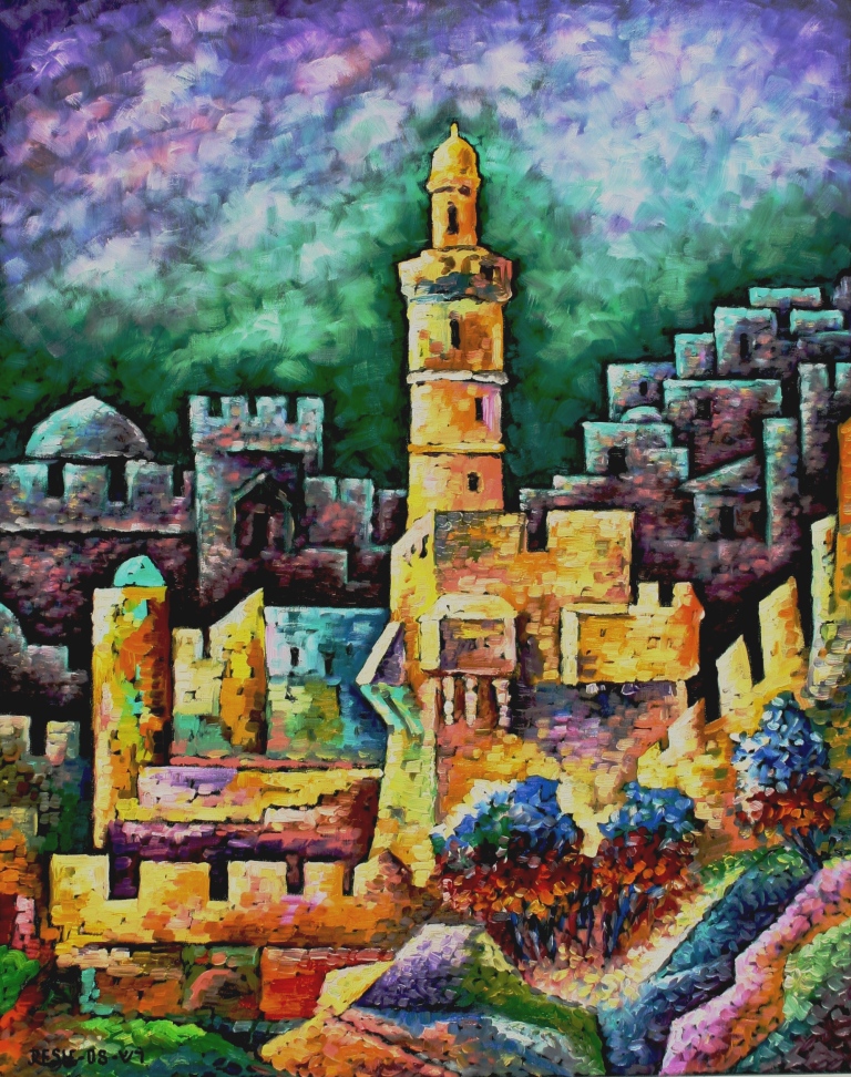 Jerusalem. King David tower--oil on canvas100x80  cm.-2004. Original $2000