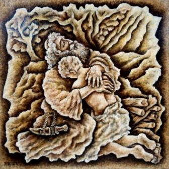 --Sacrifice of Avraam--2010 acrylic on canvas 70x70cm.