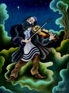 -The violinist-- oil on canvas 50x40 cm. Original