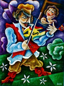 --Violin serenade--oil on canvas80x60cm. Original
