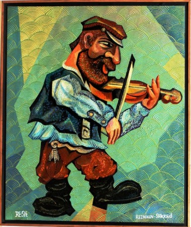 --Violinist--mixed technics on canvas60x50cm.
